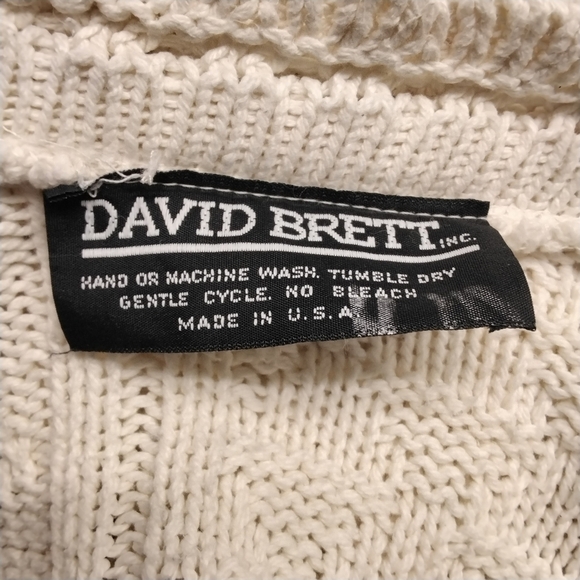 David Brett Mixed Media Cream Sweater - Picture 3 of 3